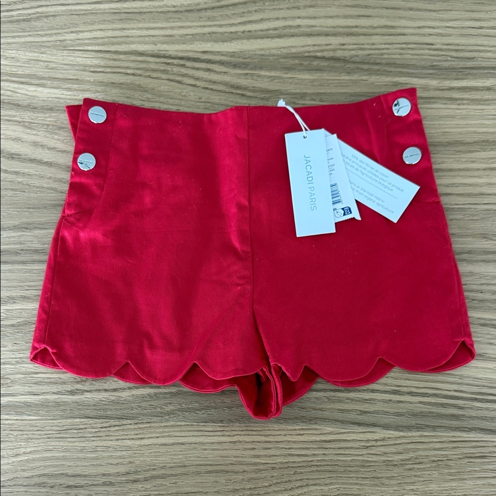 Jacadi Red Kids Shorts with Button Detail
